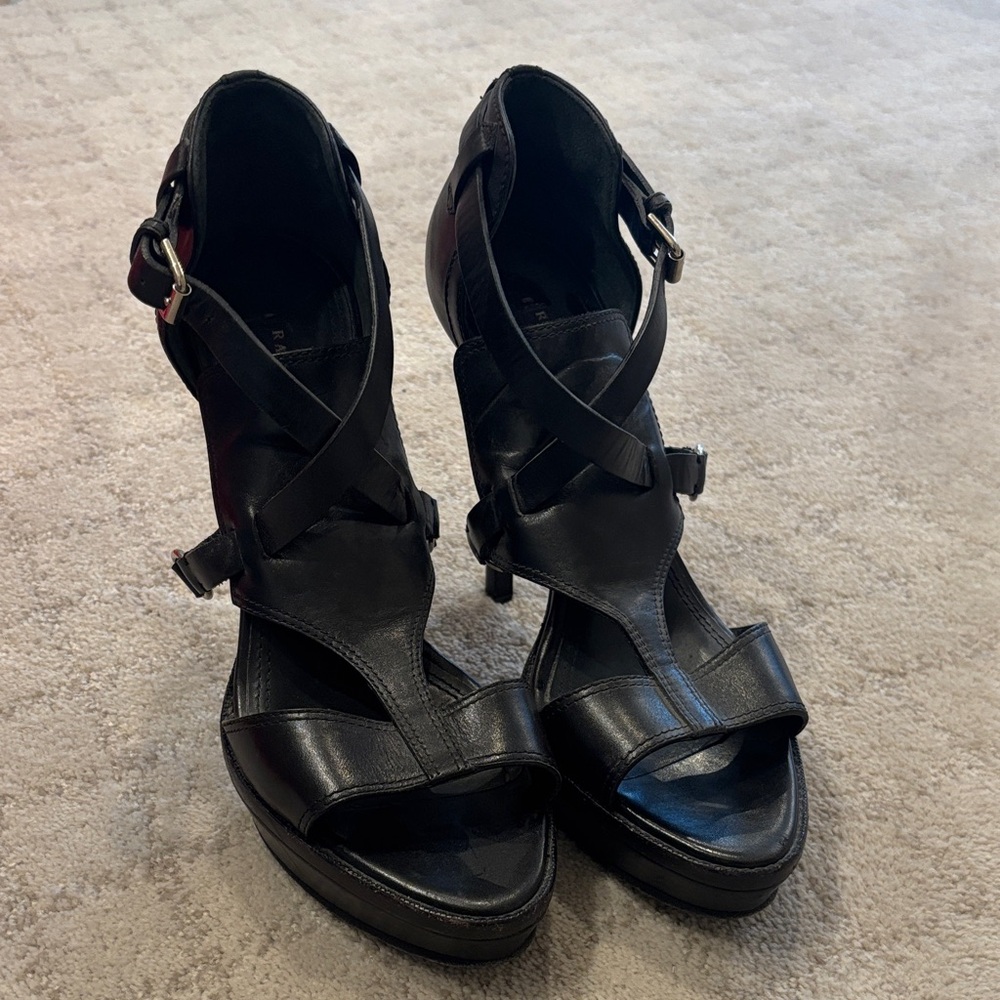 Ralph Lauren Black Strappy Heels